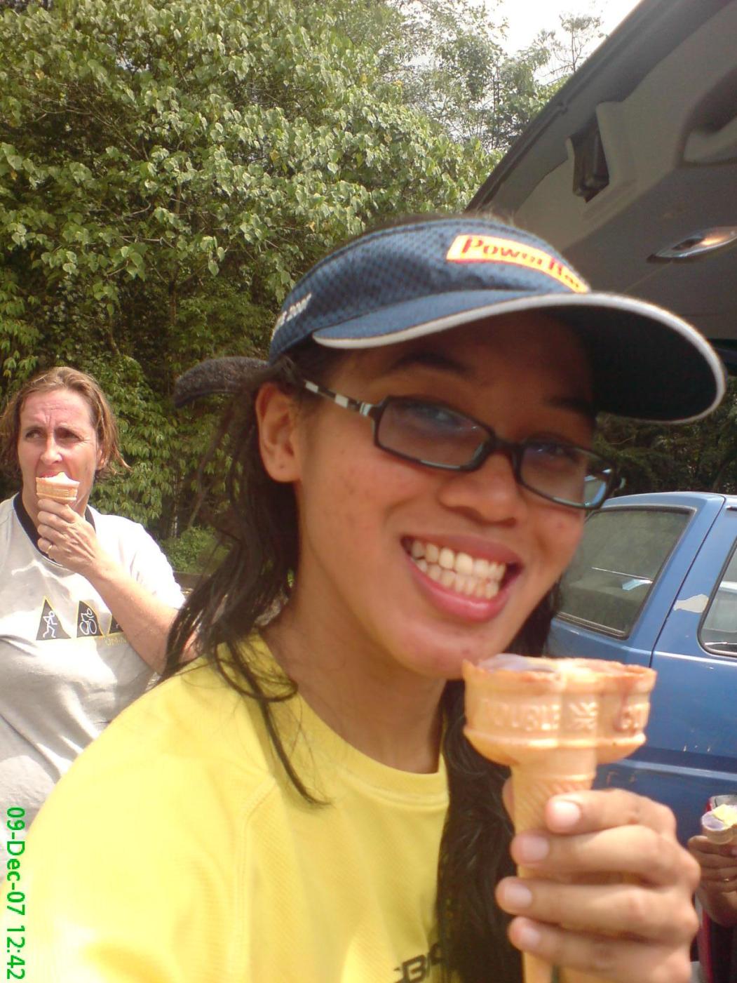 me,nurina and post-bike dessert