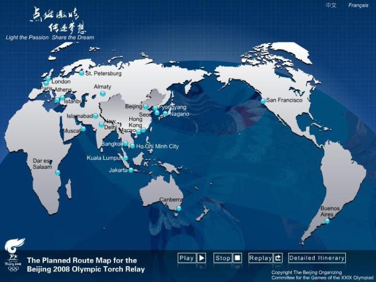 Beijing Olympic Torch Relay Planned Route