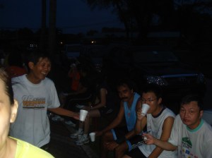 Post set run..minum and chill together !