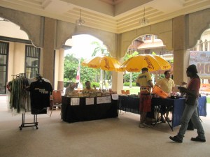 Around the registration area. Powerbar booth.