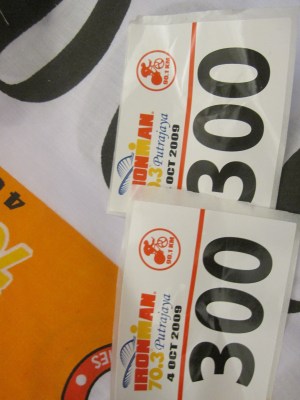 That's the race number helmet sticker. :) Funny size and design. 