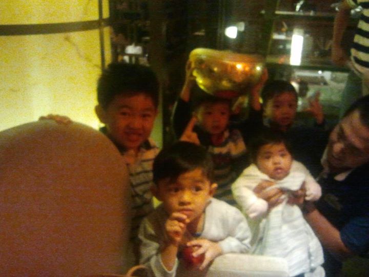 At a friend's CNY dinner this year :) hahah..