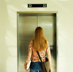 Take the elevator ! There are other means of exercise. Be logical and rational -- look watch out for the time and whereabouts/condition of the staircase. If its at the shopping mall,alone, forget about it. Take the elevators ladies.